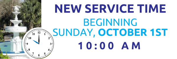 New service time 10 am starting Oct. 1