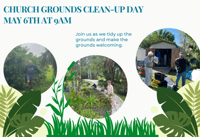 Monday May 6th at 9 am church ground clean up