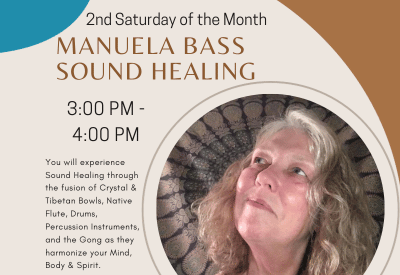 Sound Healing 2nd Saturday of the month at 3 pm