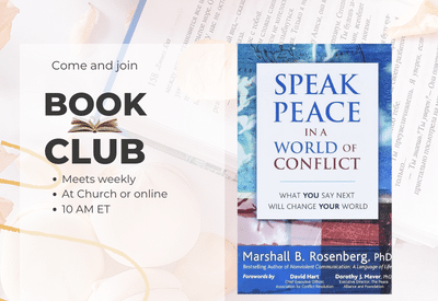Book club meets weekly wednesdays at 10 am et. Speak Peace in a World of Conflict is our current book